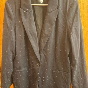 Nine West Black Blazer with Rhinestones Women Sz XL